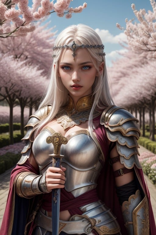 Long Length, Extremely Long Hair, Holding A Sword In Each Hand AI Porn