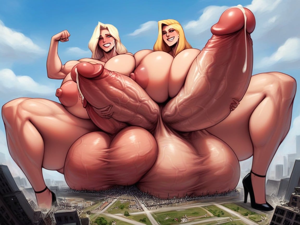 Futanari, Two Penises On Futa, Double Cock Shemale AI Porn