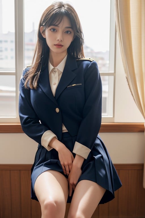 坐下, 苗条, ModelAI黄片