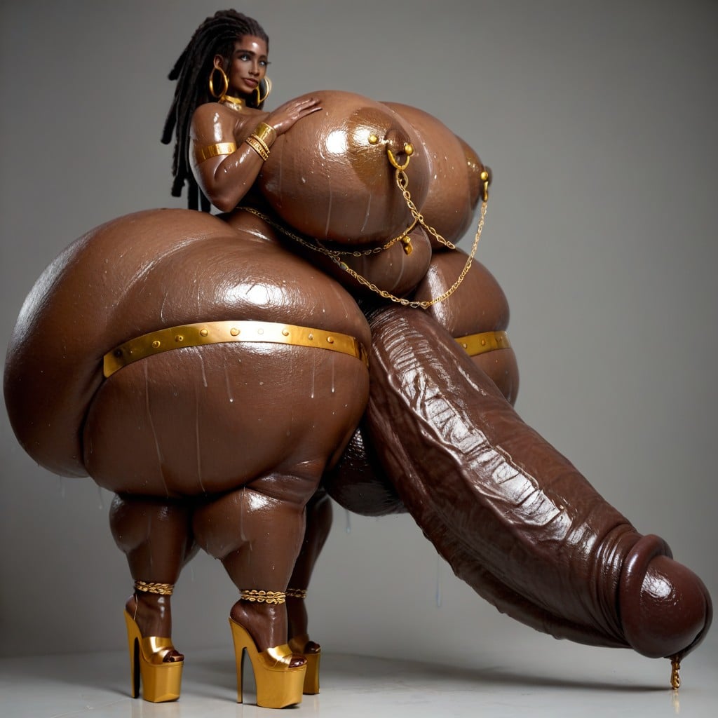 Dreadlocks, Gold Bracelets, Fat Shemale AI Porn