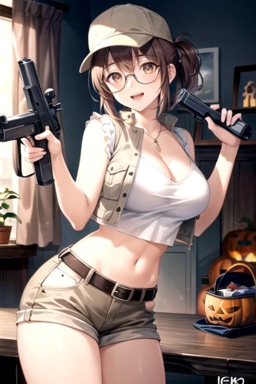 Poitrine Arrondie, Halloween, DonjonPorno IA Hentai