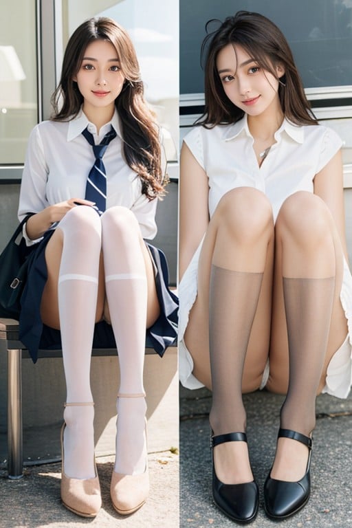 업스커트, Panties Under Pantyhose, ClassAI 포르노