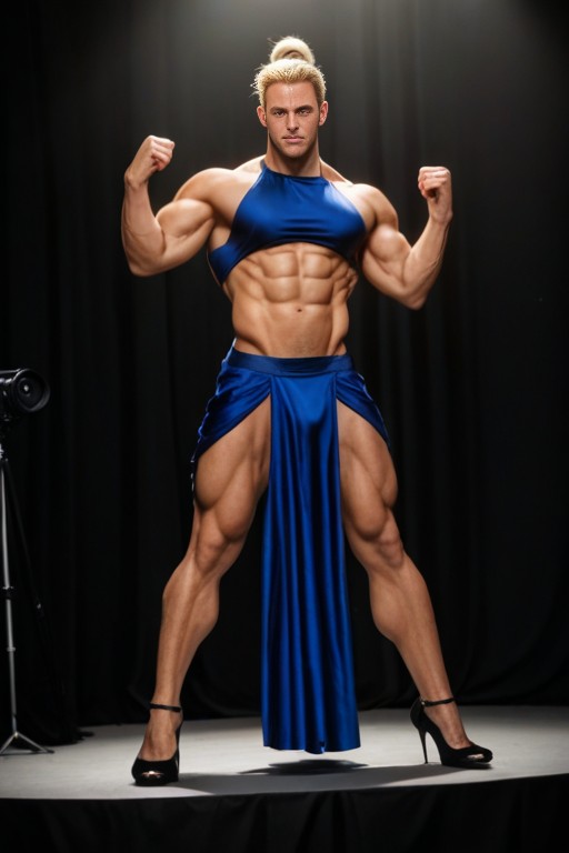 Masculine Face, Long Length, Muscular AI Gay Porn