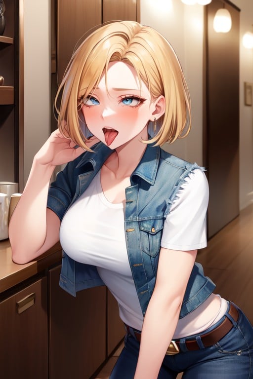 Ahegao, Android 18, Muscular AI Porn