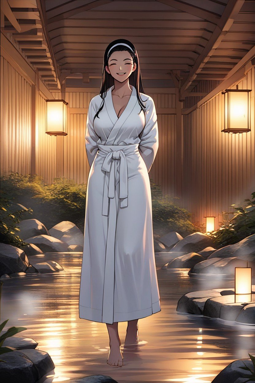 Bathrobe, Arms Behind Back, Bath Robe AI Porn