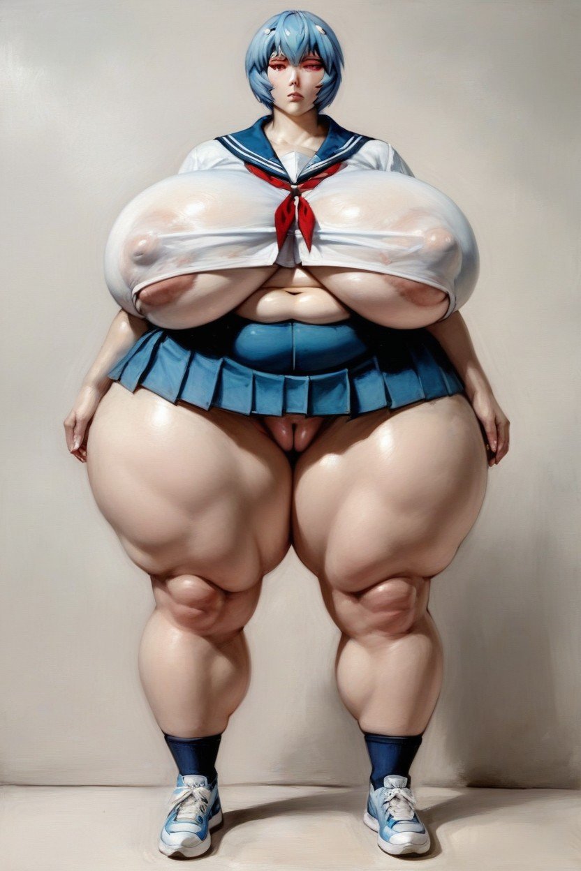 School Uniform Slip, Thick, Breast Expansion AI Porn