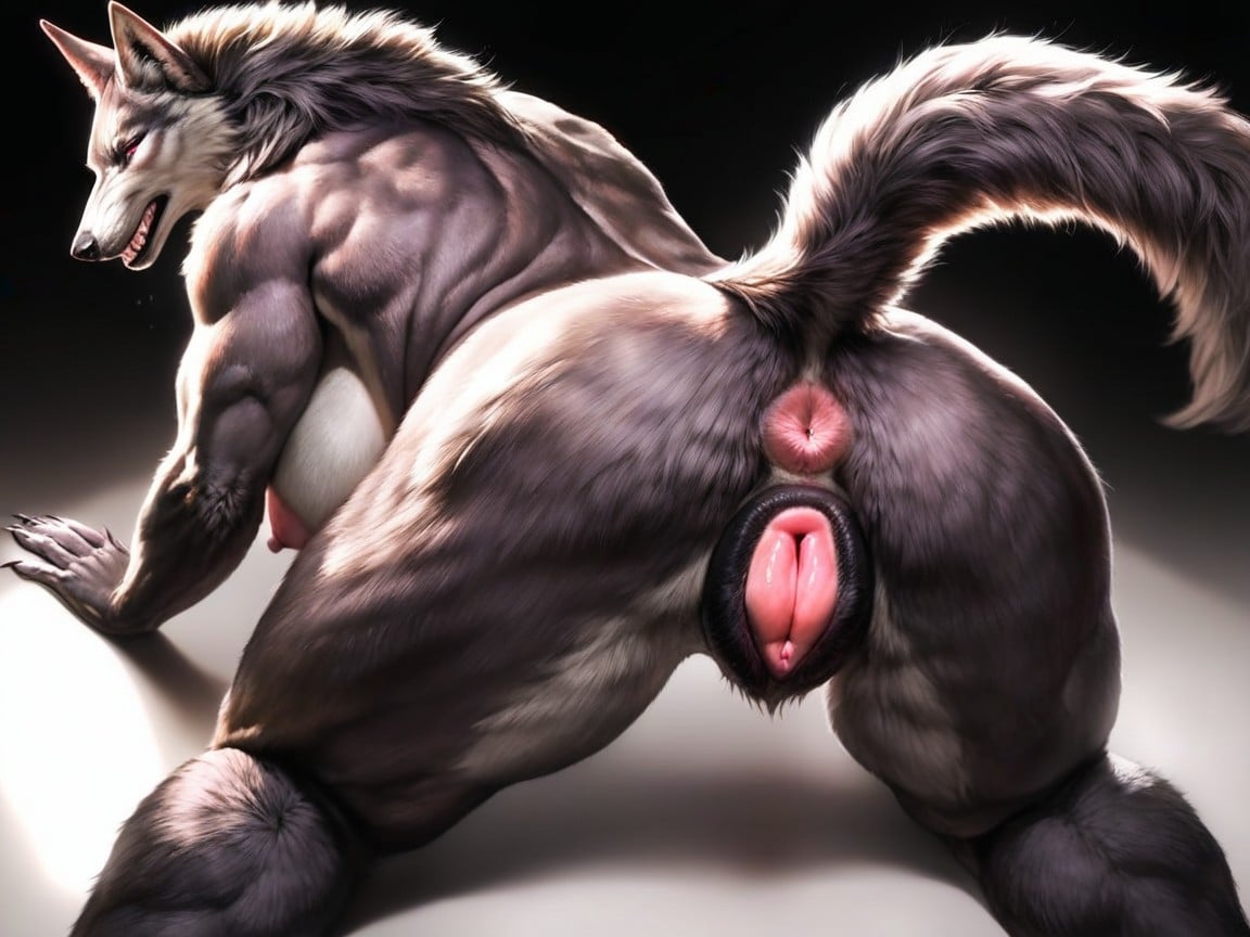 Pink Anus, Plump Vulva, Detailed Pussy Furry AI Porn