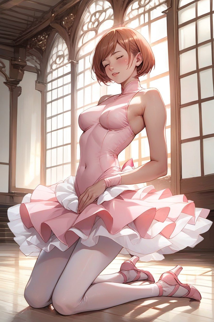 膝立ち, Pink Ballerina, TutuAIポルノ