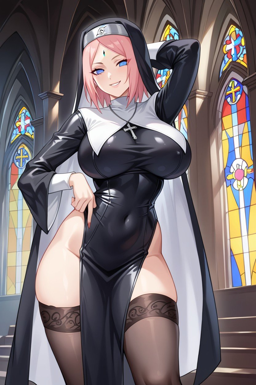 Nun, Model, Smug Expression AI Porn