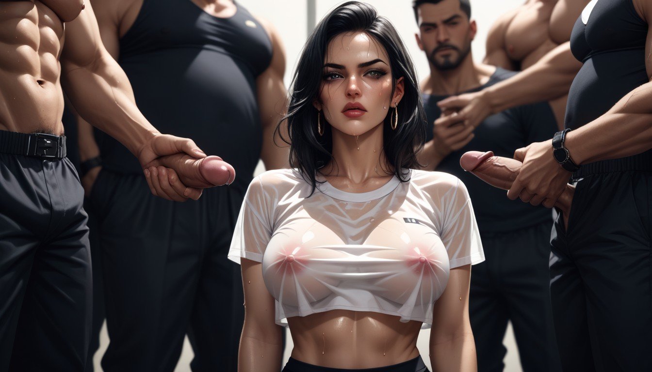 Sweat, Crop Top, Transparent Clothing AI Porn