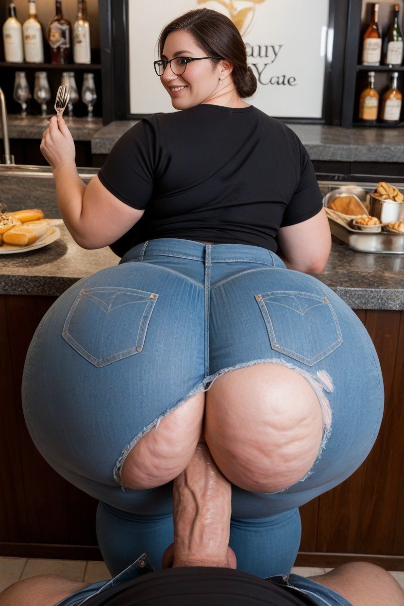 장난스런 얼굴, Hyper Thick Massive Ass, Ssbbw쉬메일 AI 포르노