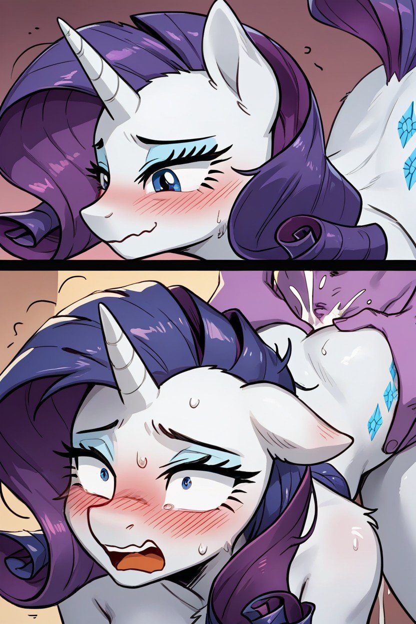 Orgasm, Horny, Princess Rarity Princess Rarity Full Pony Body Pony Body Fucked By Faceless Pony Doggystyle Side View Looking At Viewer Shocked Wide Eyed Messy Hairs Sweaty Princess Rarity Pony Princess Rarity Furry AI Porn