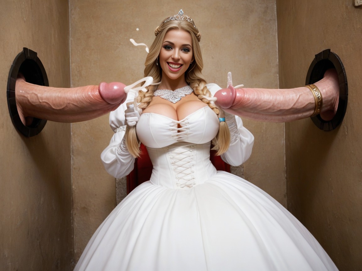 Cumshots, Castle, Men Behind Wall AI Porn