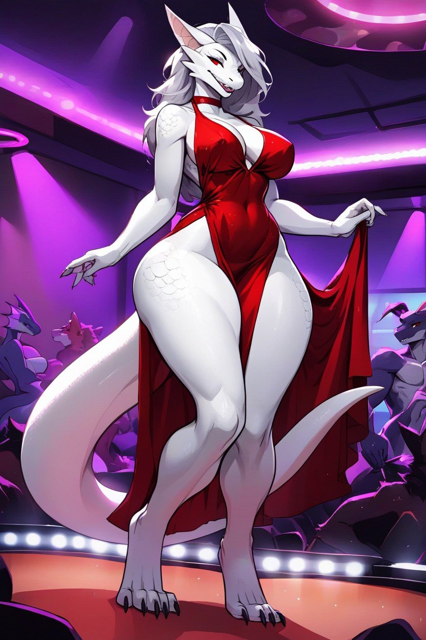 Strip Club, Massive Ass, White Lizard Woman Furry AI Porn