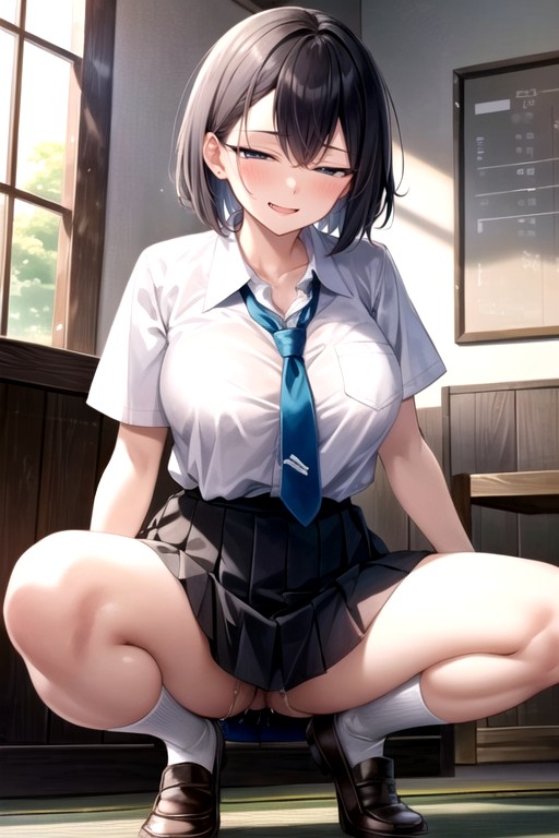 School Uniform, Horny, Short Length Hentai AI Porn