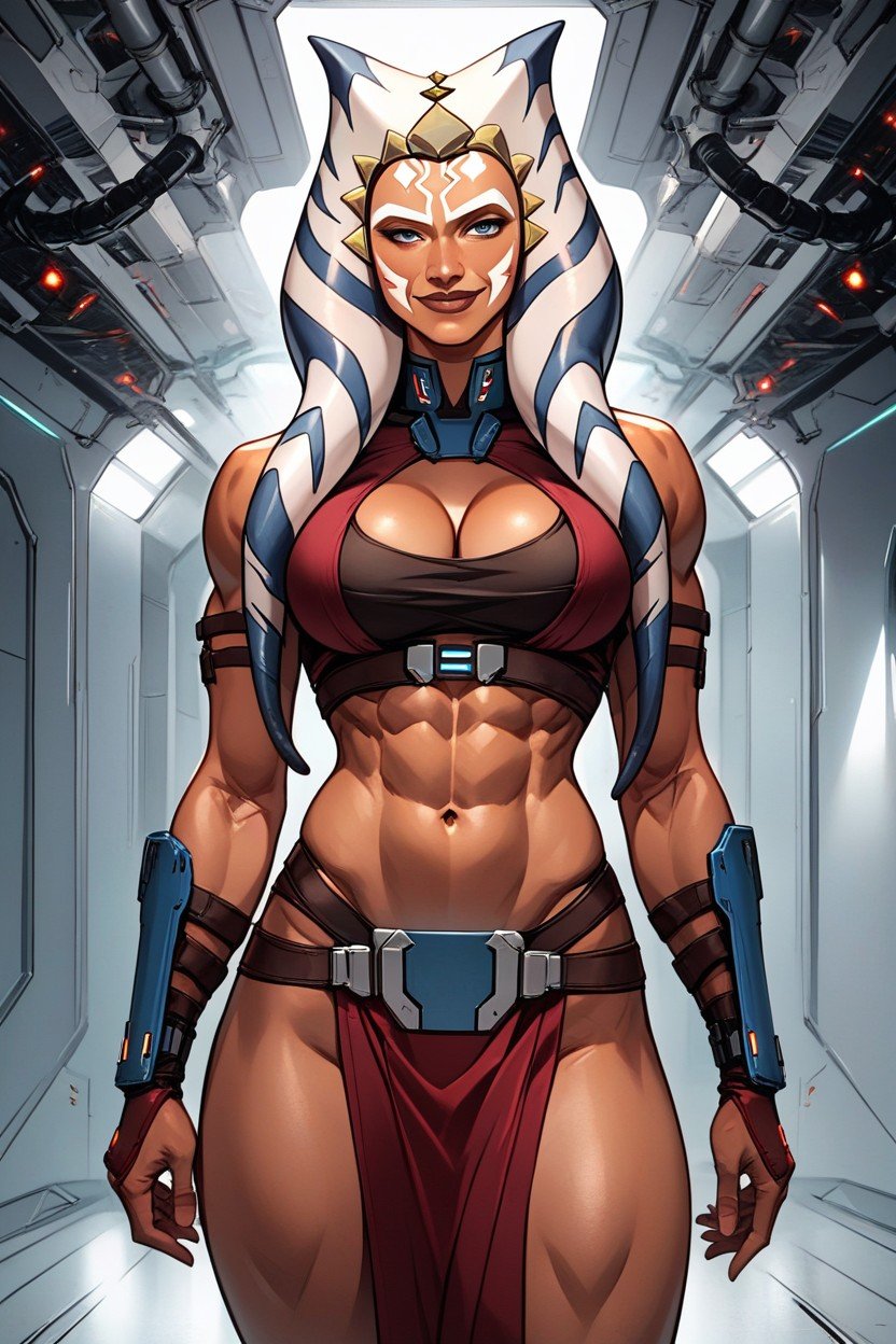 Ahsoka Tano Is Muscular, 근육질 체형, 작은 엉덩이AI 포르노