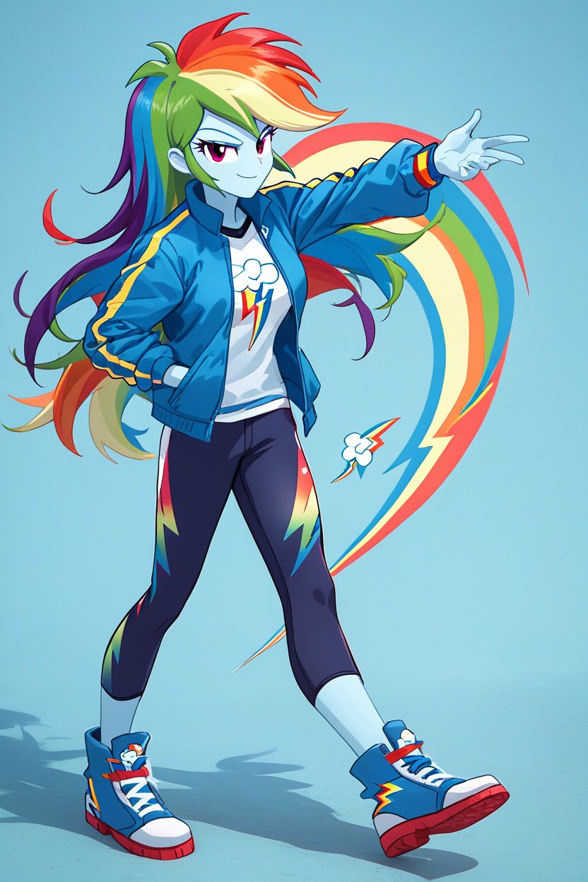 18, 모델, Rainbow Dash From Equestria Girls헨타이 AI 포르노