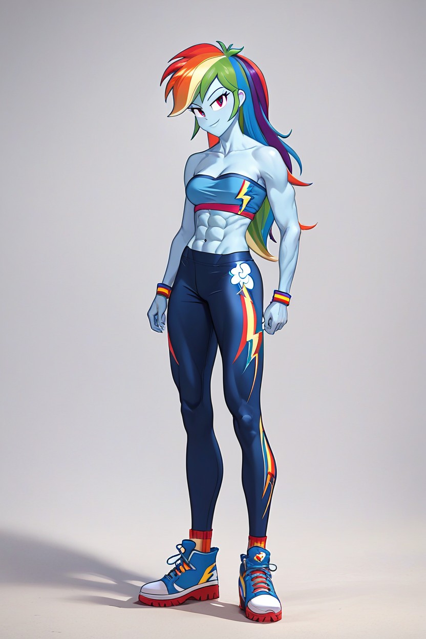 Rainbow Dash From Equestria Girls, 모델, 몸에 딱 맞는 옷헨타이 AI 포르노