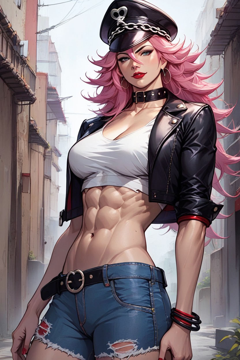 Jean Shorts, Choker, Poisonstreet Fighter AI Porn