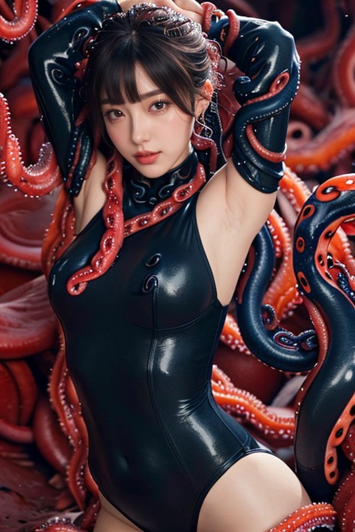 Bodysuit, Tentacles, Bangs AI Porn