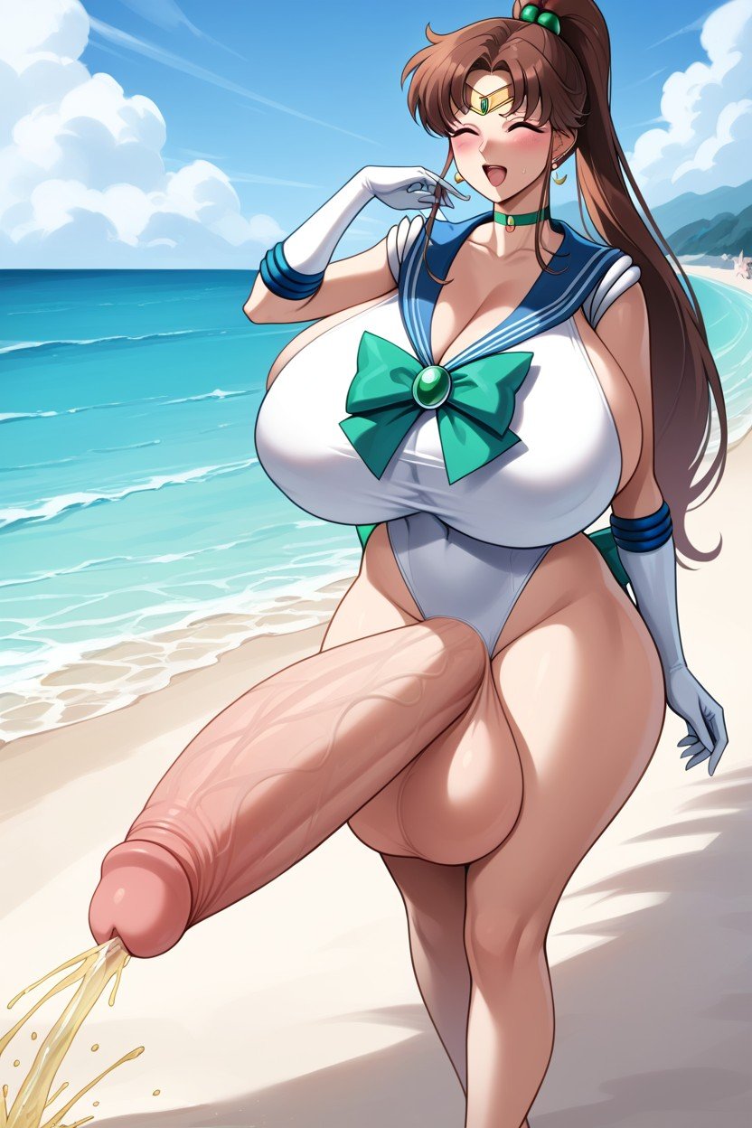 Futanari, Hyper Gigantic Boobs, 큰 엉덩이AI 포르노