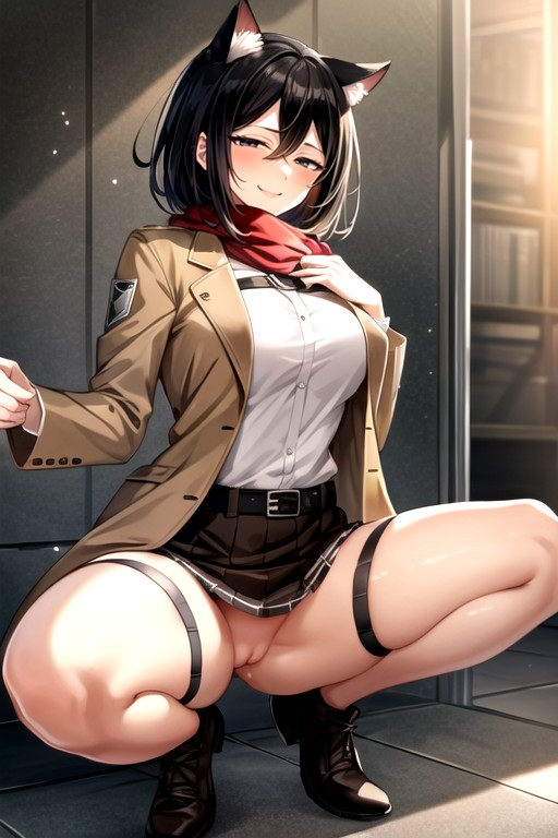 Excité, Mikasa Ackerman (attack On Titan), MuscléPorno IA Hentai