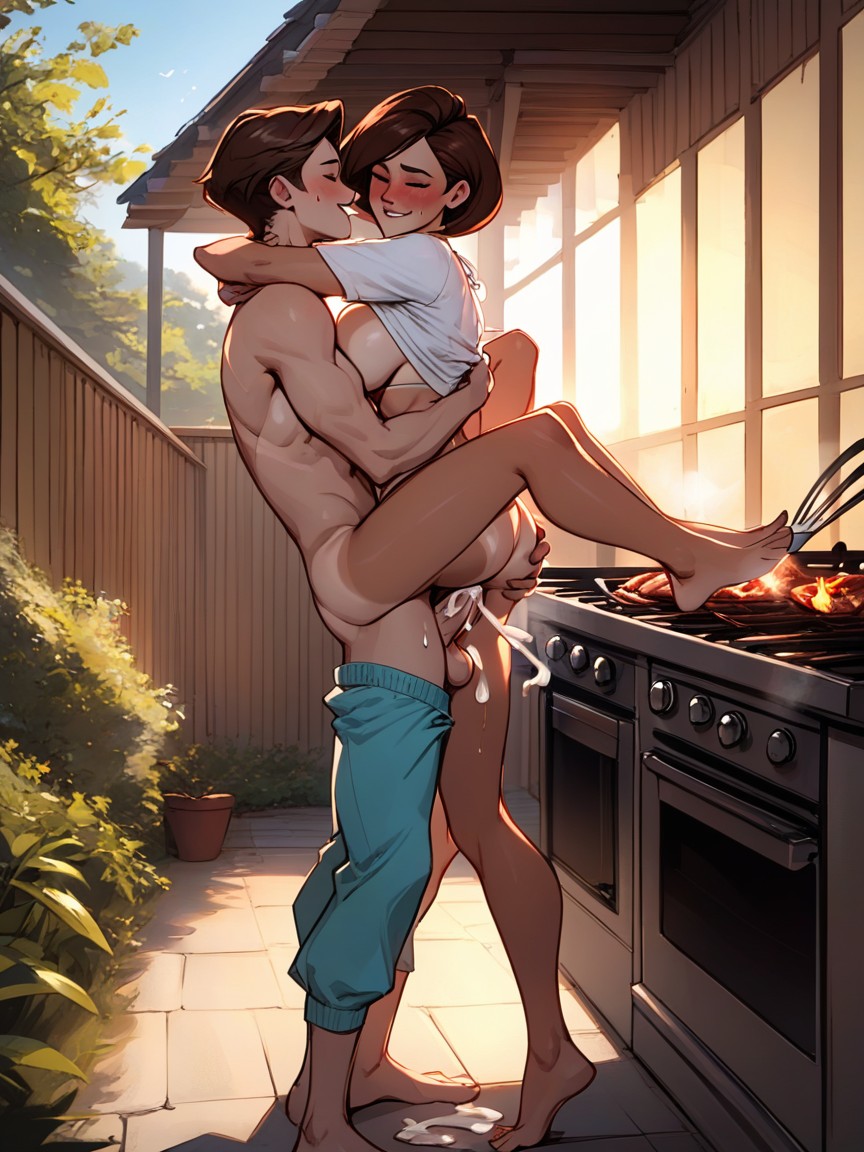 Noon, Barbecue, Backlit AI Porn