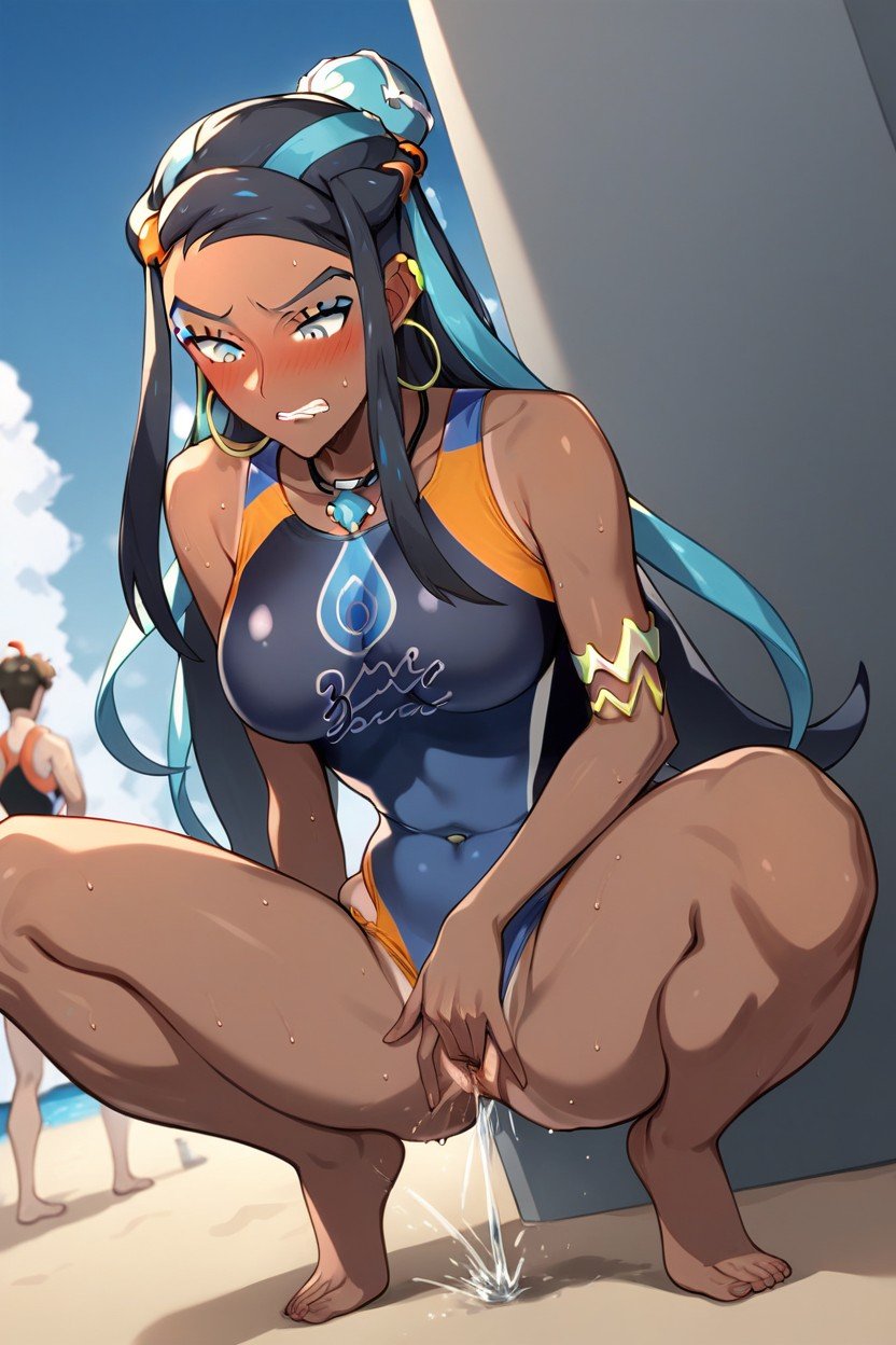 Competition Swimsuit, Sweaty, SquatAI黃漫