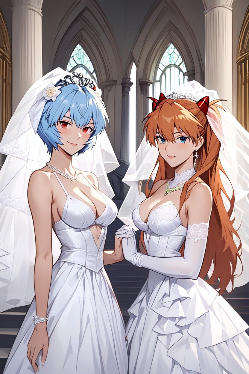 Ultra Detailed Blue Haired Woman Black Tuxedo, Wedding Ceremony, バストショットヘンタイAIポルノ