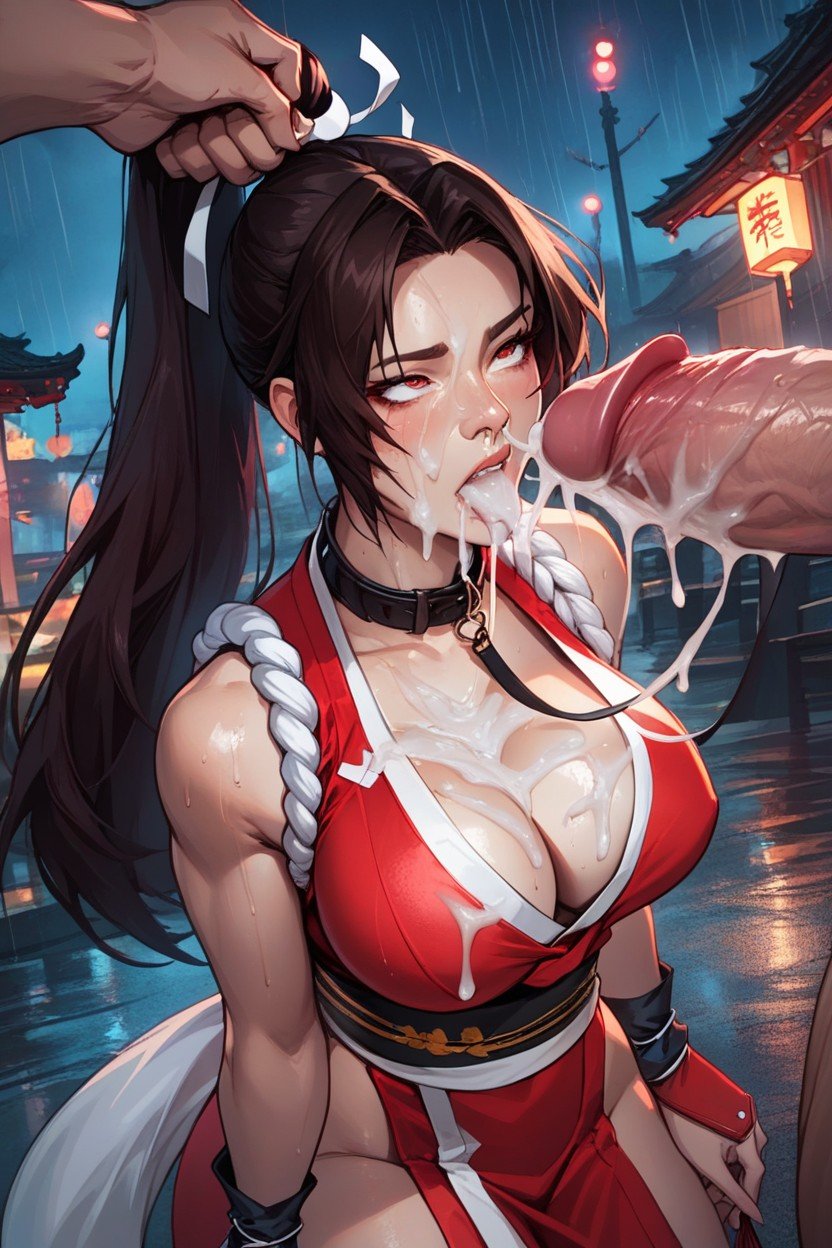 Sweaty Skin, Collar (restraints), Cyberpunk City Hentai AI Porn