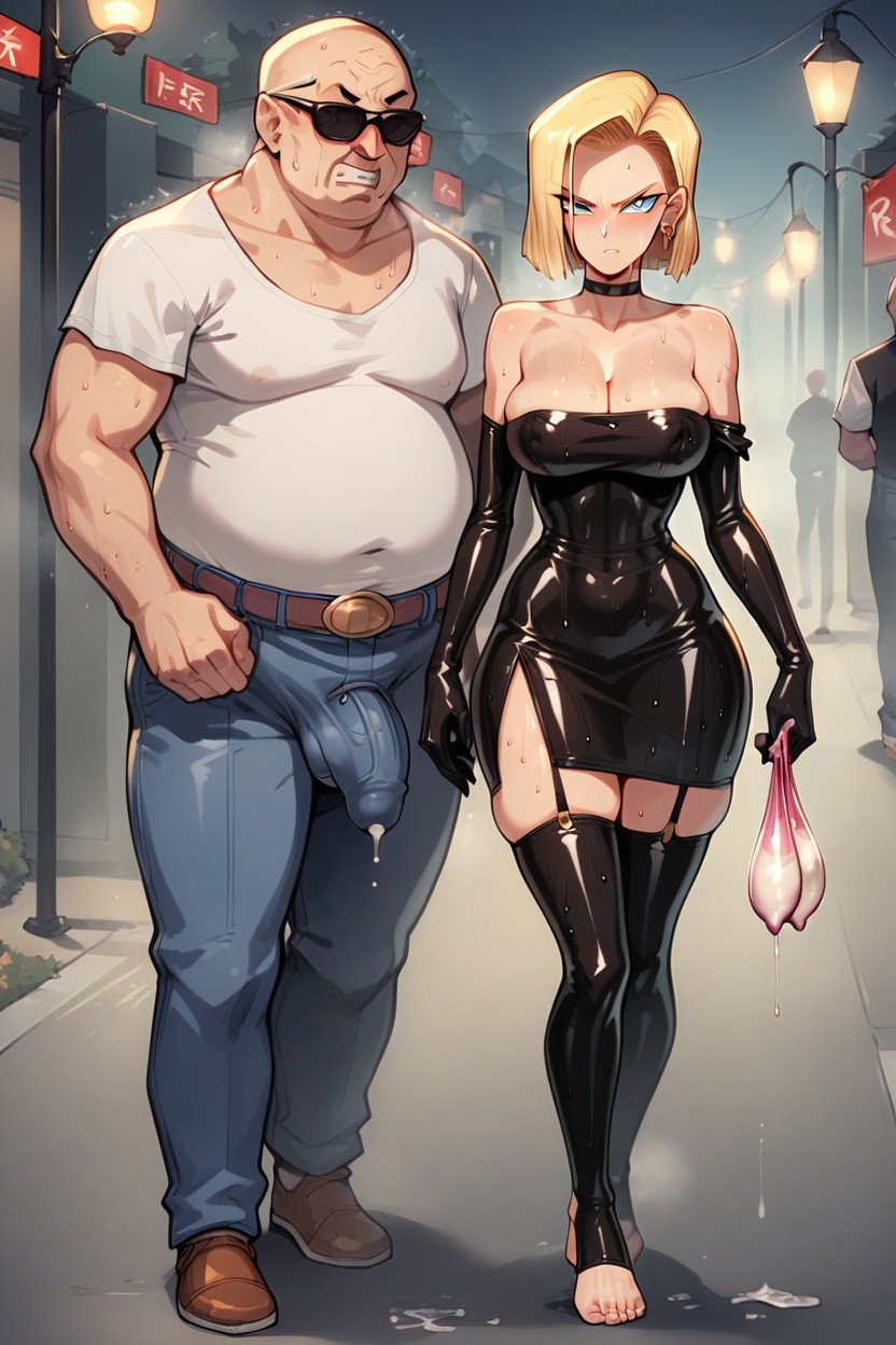 Android From Dragon Ball, Android Touching His Bulge, Large Ass AI Porn