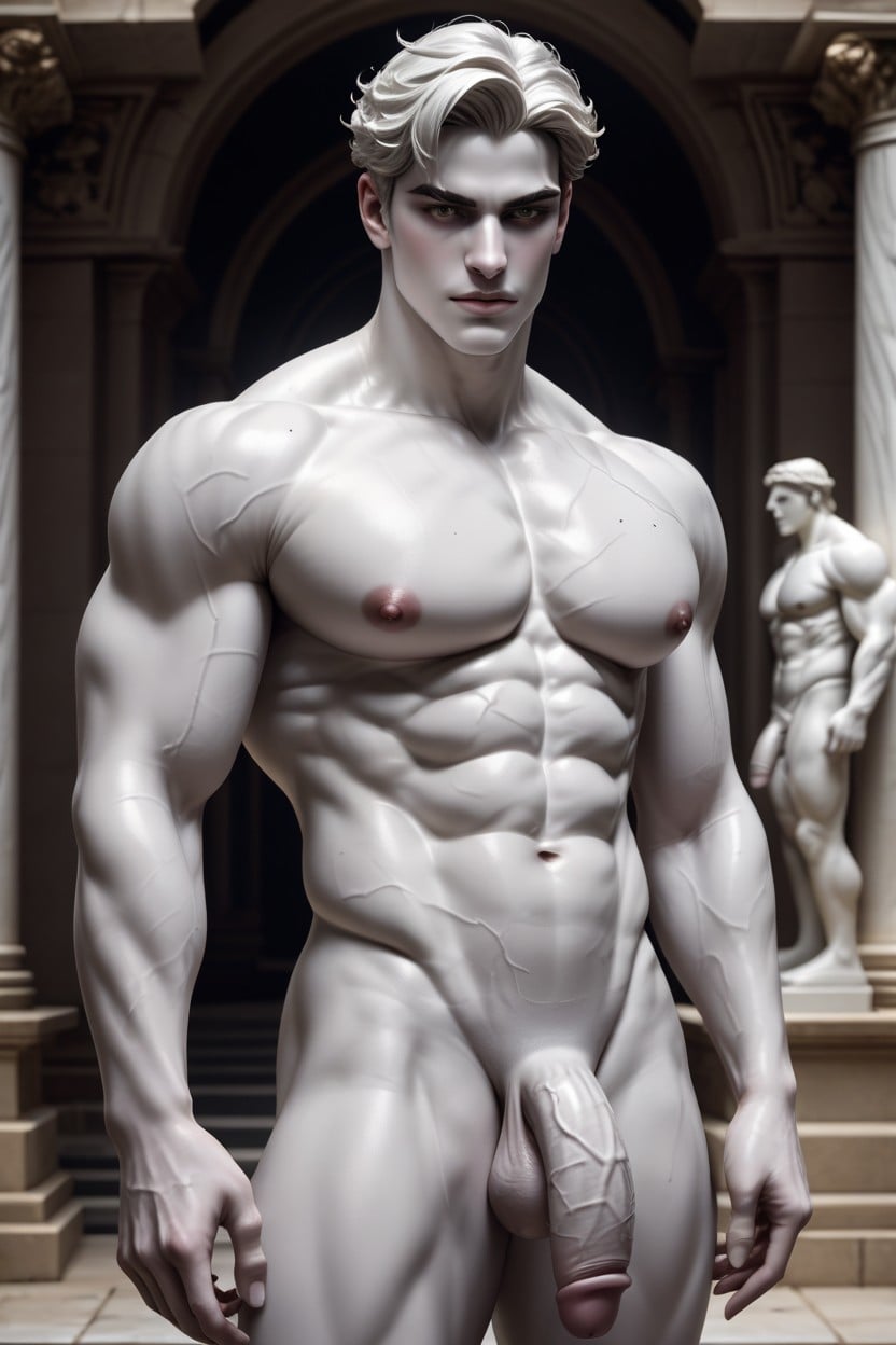 Greek Statue, Model, Flaccid Penis AI Gay Porn