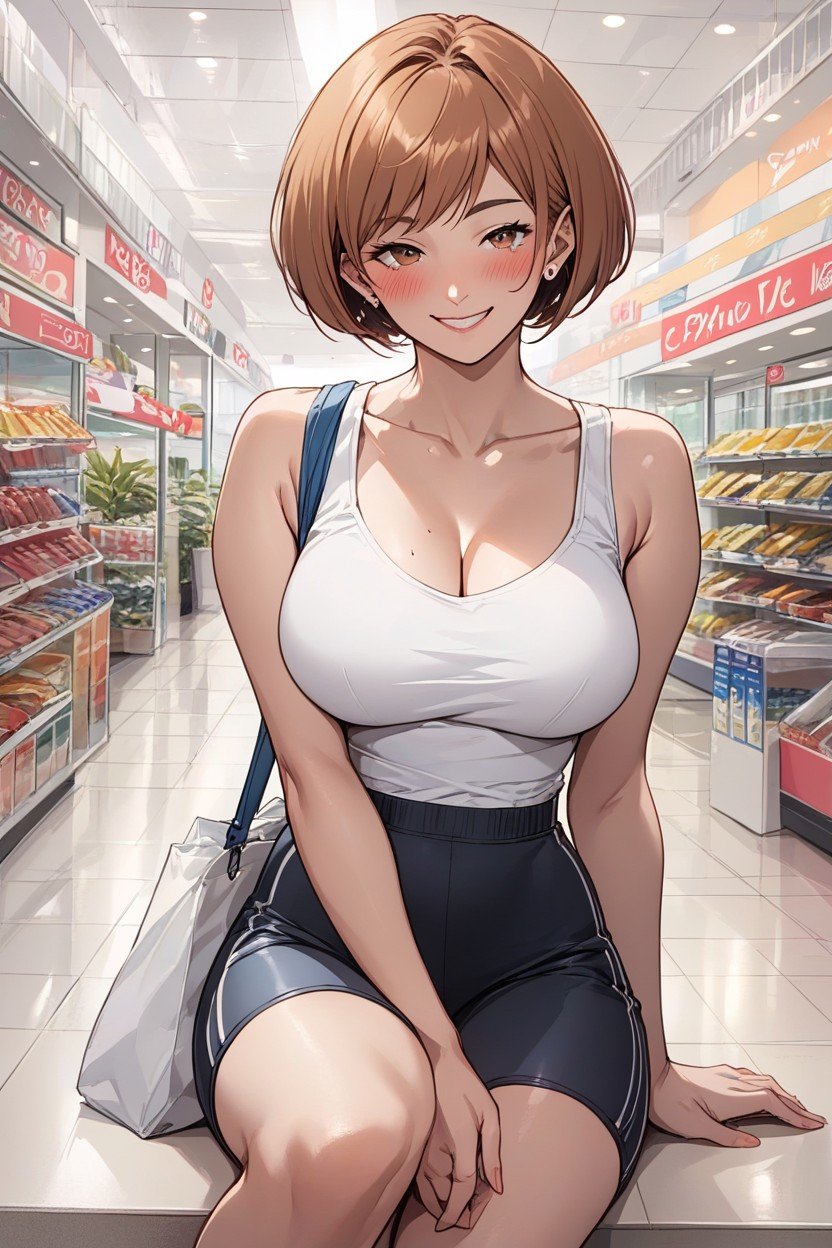 Mall, Clothing Bag, Mischievous (smiling While Blushing) Furry AI Porn