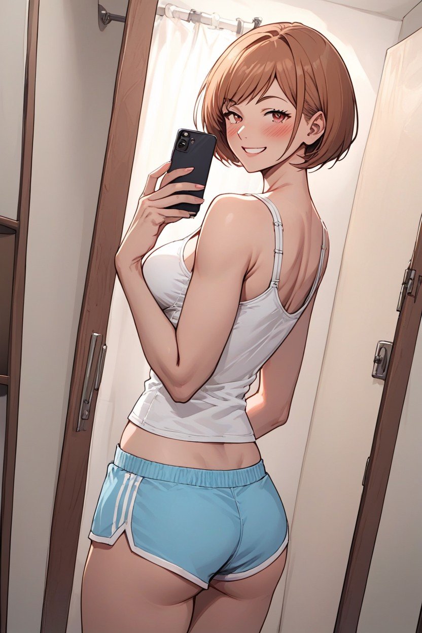 White Tank Top, Lingerie Store, 瑜伽短褲AI黃片