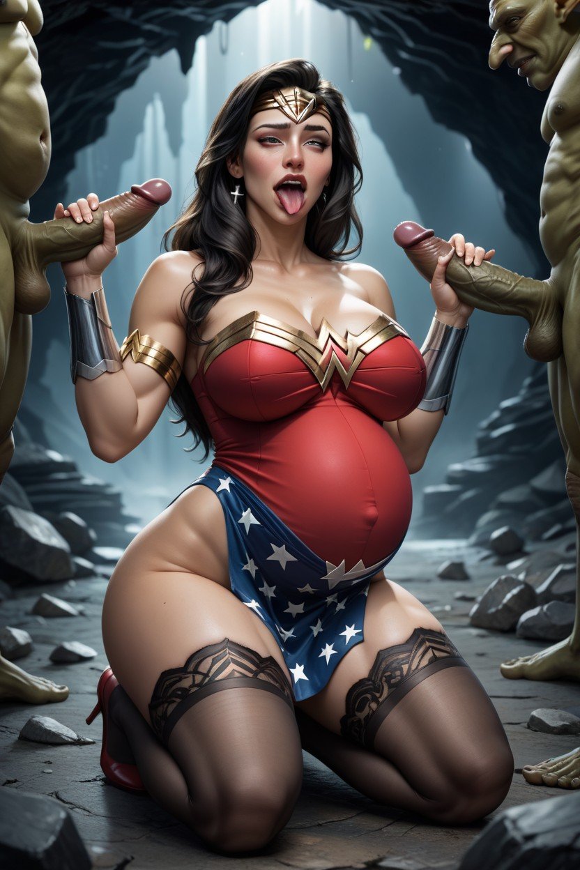 Wonder Woman, Pregnant, Asiática Pornografia de IA