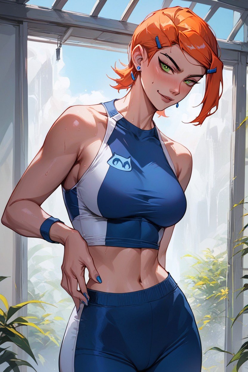 Sporty Outfit, Gwen Ben, Form Fitting Clothes Furry AI Porn