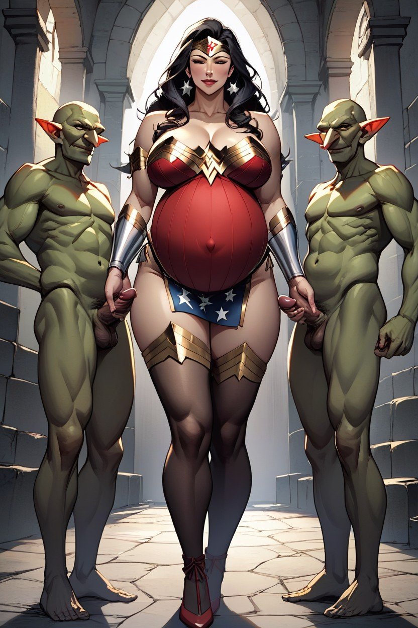 Wonder Woman, Front View, Fat Furry AI Porn