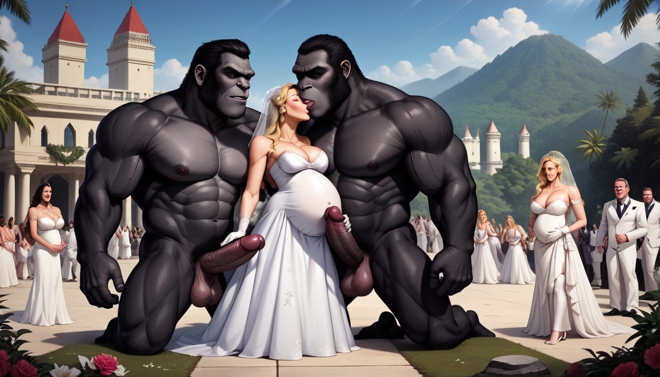 Many People Around, Wedding Party, White AI Gay Porn