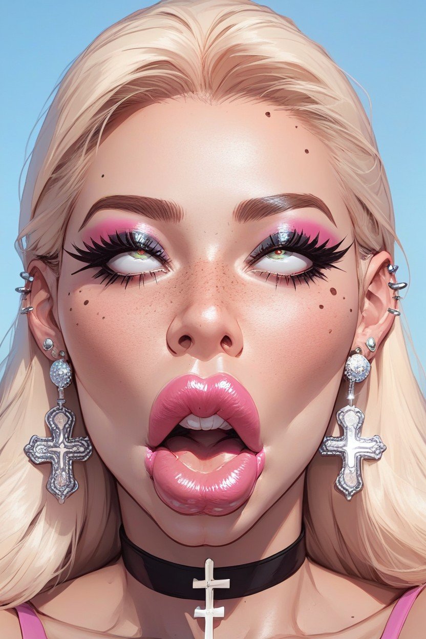 Ahegao, Hige Bimbo Lips, Mega LipsPorno IA Furry