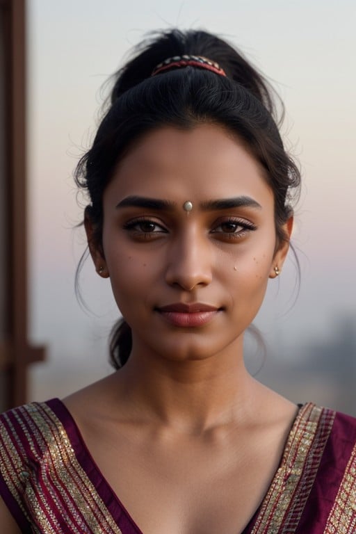 Maquillage, Indienne, Queue De ChevalPorno IA transsexuelle