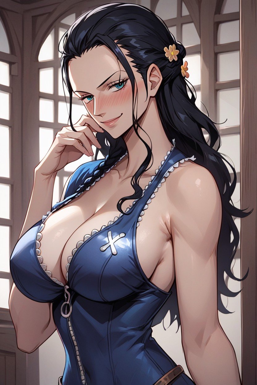 Cleavage, 능글맞은 표정, Nico Robin From One Piece헨타이 AI 포르노