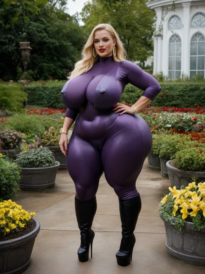 Plump Red Lips, Wide Massive Hips, Aphrodite Pornografia peluda com IA