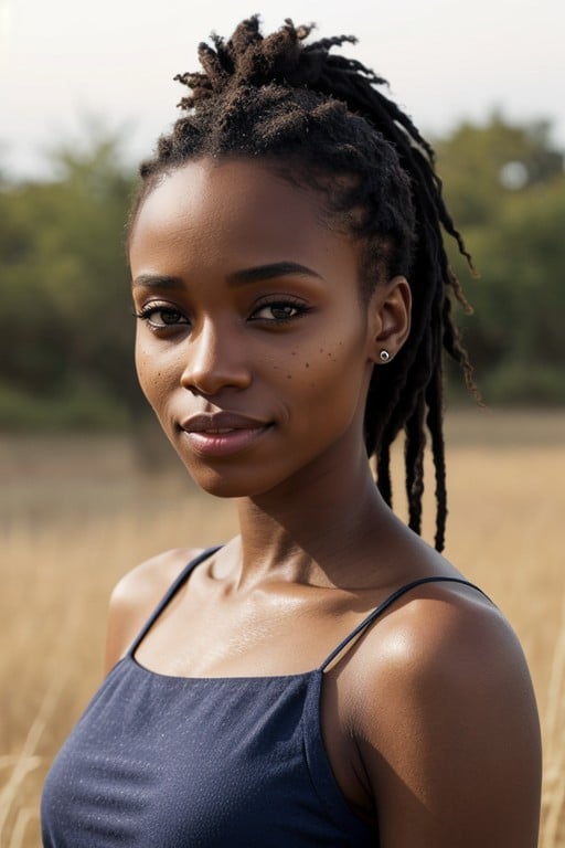 Tir À La Taille, Afro (peau Claire), Queue De ChevalPorno IA