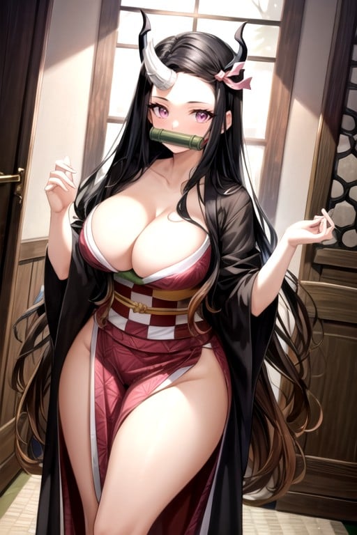 Nezuko (demon Slayer), Rounded Breast, Standing AI Porn