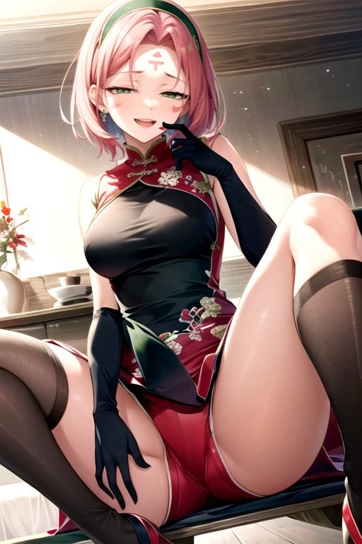 Front View, Skirt, Sitting Down Legs Spread Hentai AI Porn