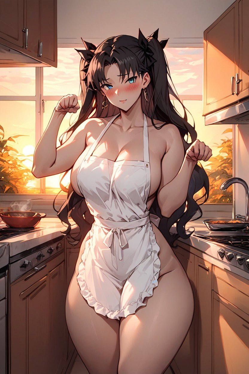 猫のポーズ, White Apron, KitchenAIポルノ