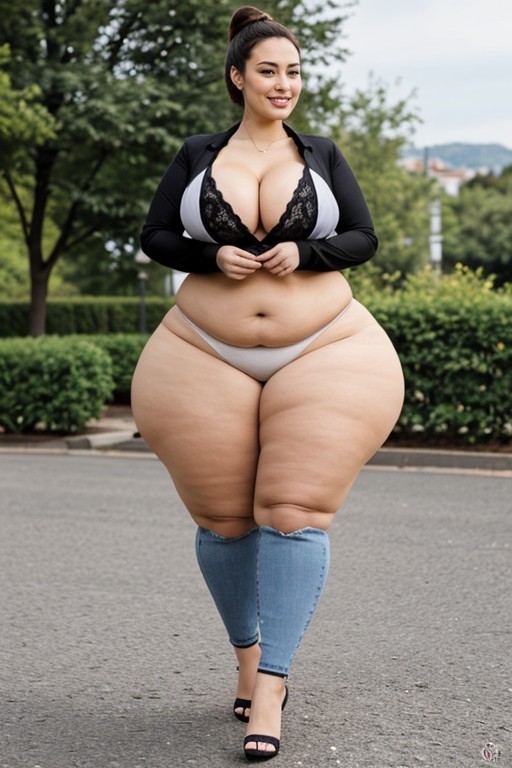 Multiracial Woman, Double Wide Hips, Wide Hips AI Porn