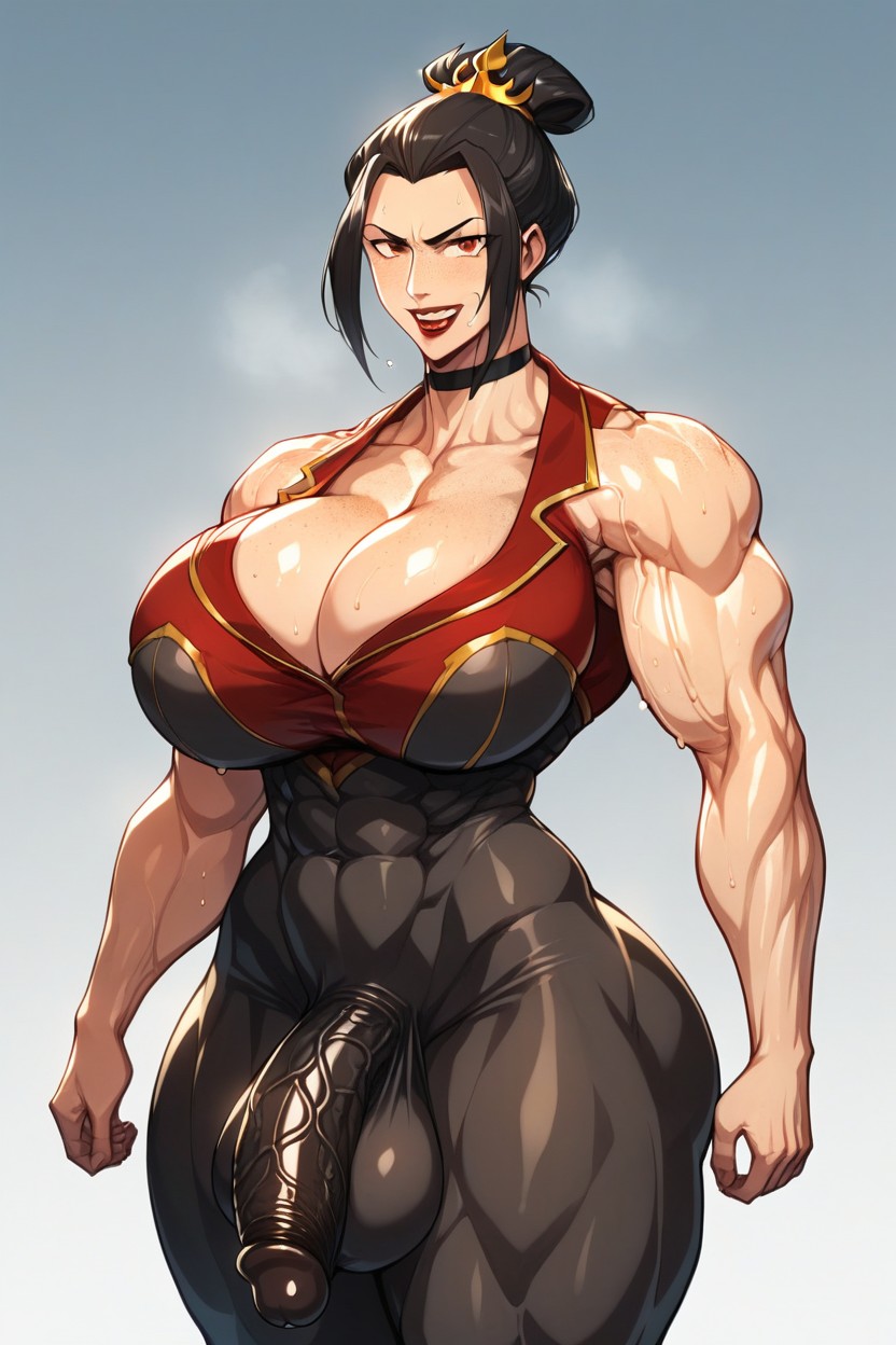 Muscular, Sexy Woman, Choker Shemale AI Porn