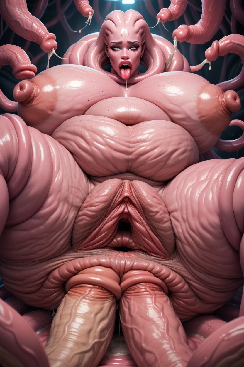 Pink Skin, Tentacles, Extremely Fat AI Porn