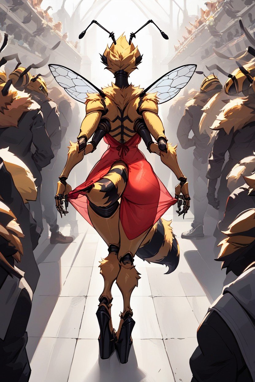 Female Bee, Raising Hand, Bee AbdomenFurry KI Porno